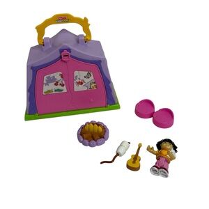 Vintage Fisher Price Little People Play n' Go Campsite Set